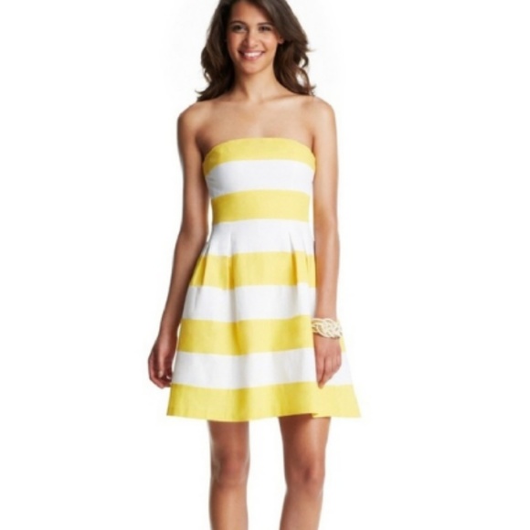 LOFT Dresses & Skirts - LOFT Striped Strapless Flare Dress